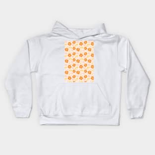 Abstract Floral Pattern in Orange, Yellow and Peach Kids Hoodie